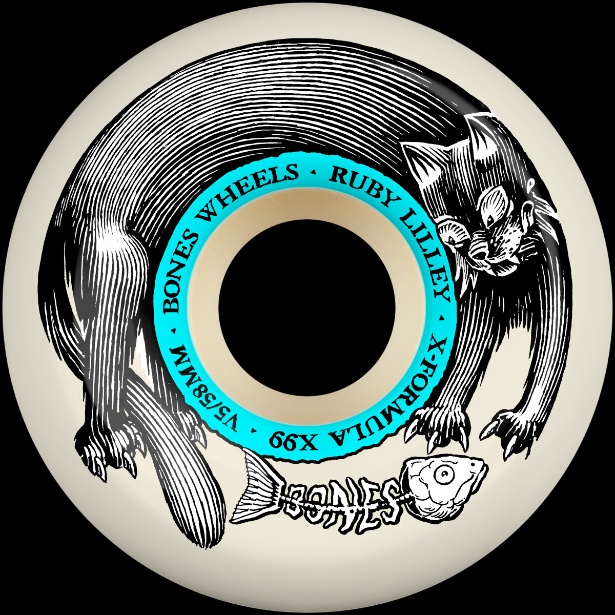 BONES WHEELS X-Formula Skateboard Wheels Lilley Blk Cat 58mm V5