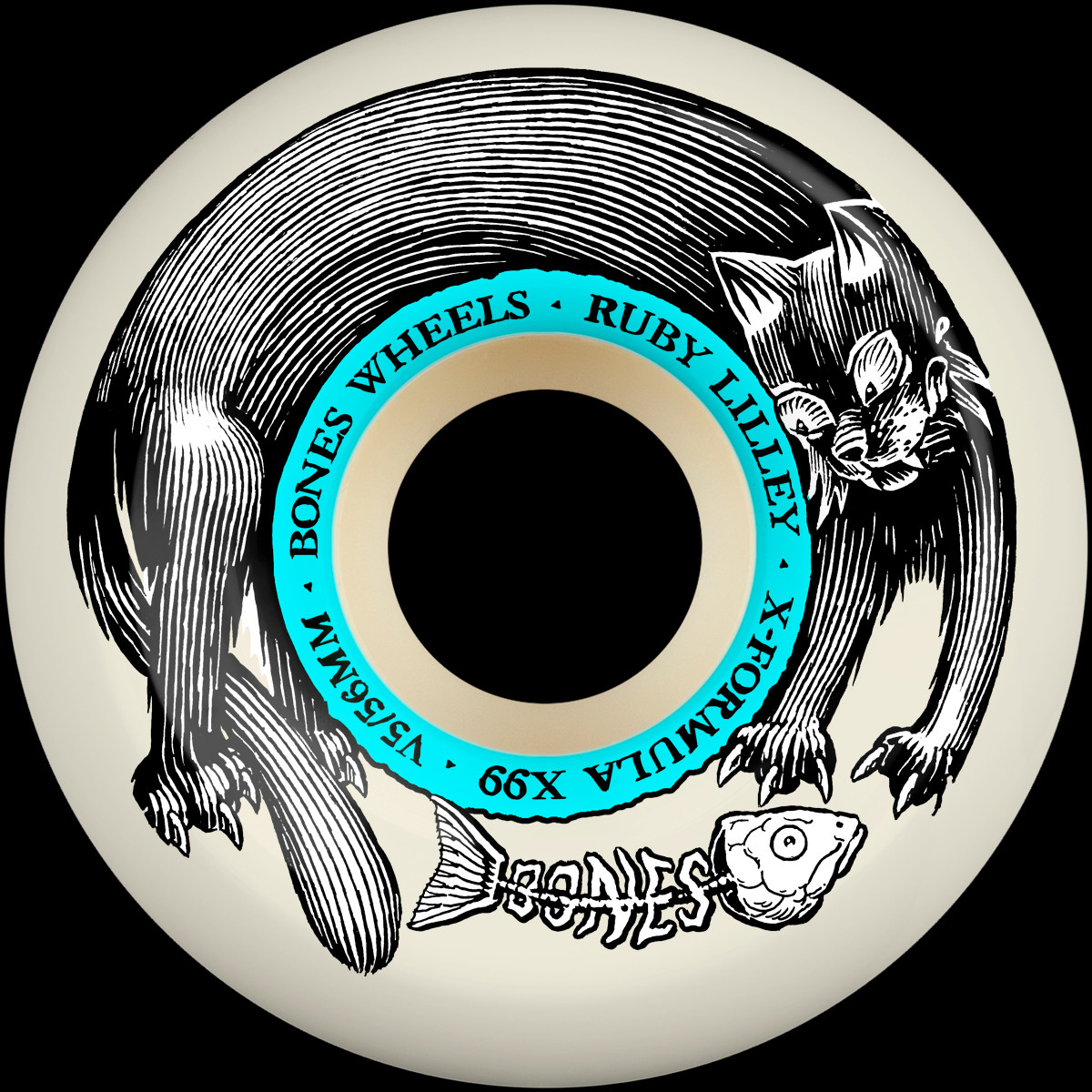 BONES WHEELS X-Formula Skateboard Wheels Lilley Blk Cat 56mm V5