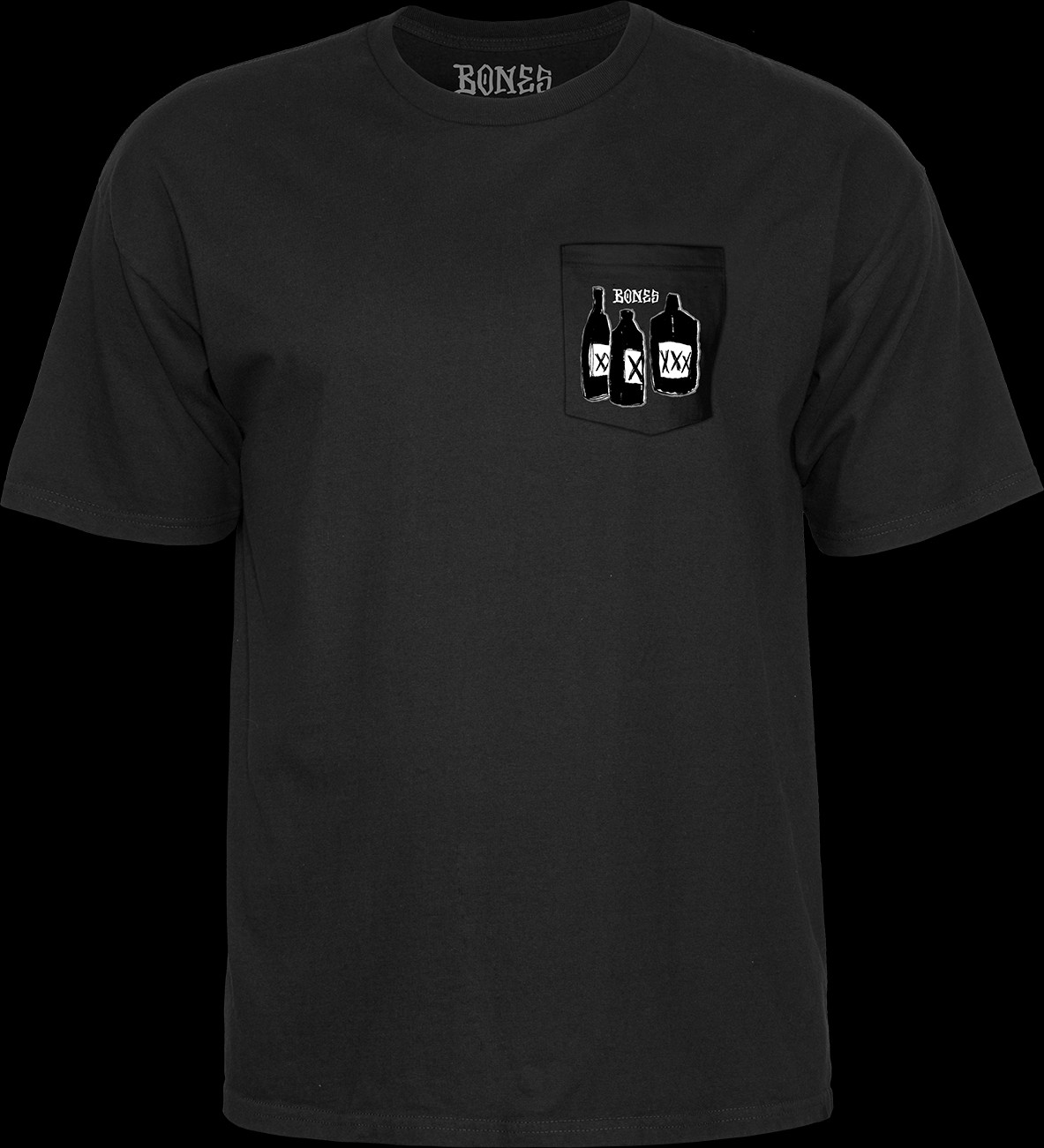 BONES WHEELS Speak East T-shirt w/ Pocket Black Photo #1 - Photo ...