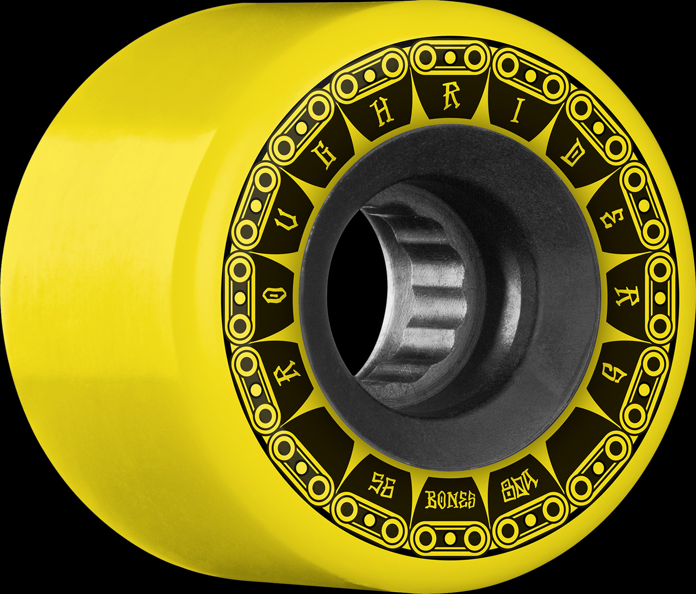 BONES WHEELS ATF Rough Rider Tank Skateboard Wheels 56mm 80a 4pk Yellow