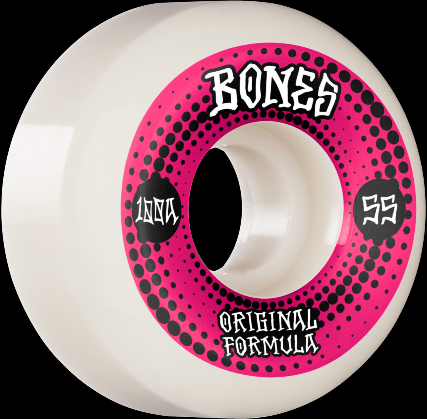 BONES WHEELS OG Formula Skateboard Wheels Originals 55mm V5 Sidecut 4pk White 100A Photo 1