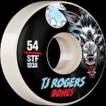 BONES WHEELS PRO STF Skateboard Wheels Rogers Black Wolf 54mm V3 Slims 103A 4pk