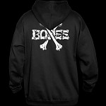 BONES WHEELS Hooded Sweatshirt Cross Bones Black