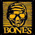 BONES WHEELS Black & Gold Banner 34" x 36"