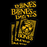 BONES WHEELS Black & Gold 4" Sticker 20pk