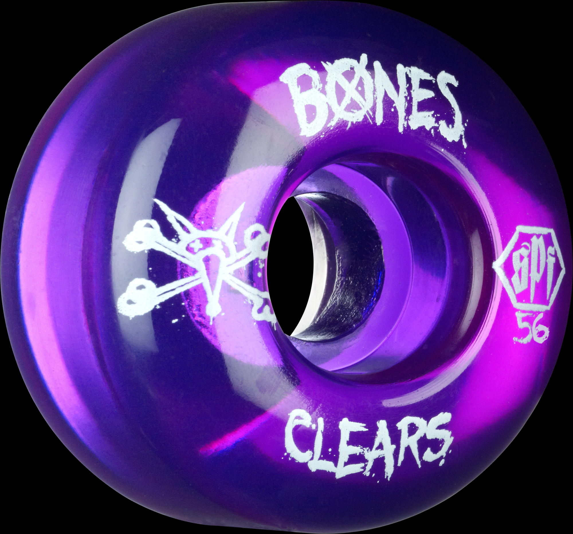 BONES WHEELS SPF Clear Purple 56x37 P2 Skateboard Wheels 4pk