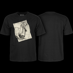 BONES WHEELS Spraying Hands T-Shirt Black