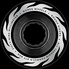 BONES WHEELS ATF Rough Rider Skateboard Wheels ETERNAL FLAME 59MM ROUGH RIDERS 80A BLK 4PK
