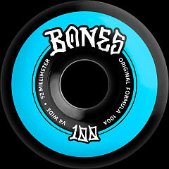 BONES WHEELS OG Formula Skateboard Wheels WIDE 100'S 52 V4 ORIGINAL FORMULA 100A BLK 4PK