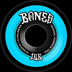 BONES WHEELS OG Formula Skateboard Wheels SIDECUT 100'S 52 V5 ORIGINAL FORMULA 100A BLK 4PK