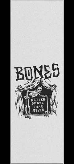 BONES WHEELS Better Sk8 Than Never Grip Tape Sheet - 10.5 x 33 Clear