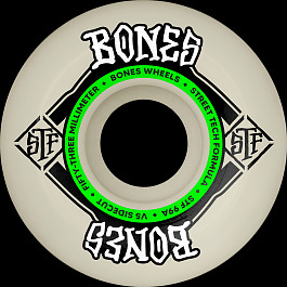 BONES WHEELS STF Skateboard Wheels Sidecut 53mm V5 99A 4pk White