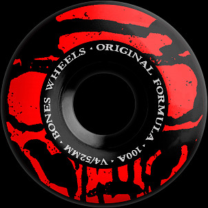 BONES WHEELS OG Formula Skateboard Wheels Mummy Skulls 52mm V4 Wide 4pk Black 100A