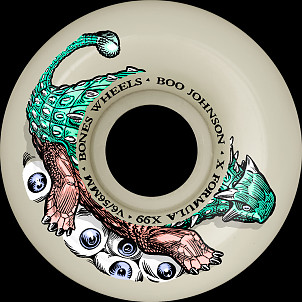 BONES WHEELS X-Formula Skateboard Wheels BOO Dino-Sortas 54 V6 Widecut 99A 4pk White