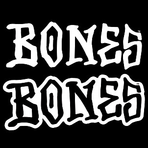BONES WHEELS 16" BONES Sticker 10pk Black & White