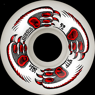 BONES WHEELS STF Skateboard Wheels KITTY TWISTER - 52mm V5 Sidecut 103A 4pk White