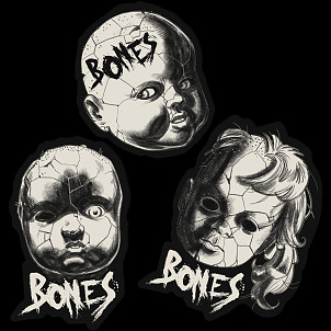 BONES WHEELS 3" Dollhouse Sticker 20 Pk.