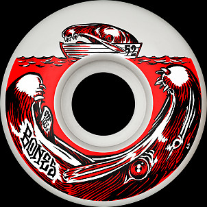 BONES WHEELS STF Skateboard Wheels SALMON DINNER - 52mm V3 Slims 103A 4pk White