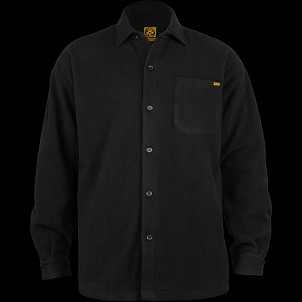 BONES WHEELS Black & Gold Button Up Fleece Jacket - Black