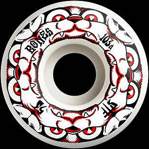 BONES WHEELS STF Skateboard Wheels 4 DOG NIGHT - 53mm V4 Wide103A 4pk White