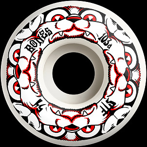 BONES WHEELS STF Skateboard Wheels 4 DOG NIGHT - 54mm V4 Wide 103A 4pk White