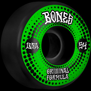 BONES WHEELS OG Formula Skateboard Wheels Originals 54mm V4 Wide 4pk Black 100A