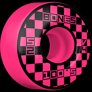 BONES WHEELS OG Formula Skateboard Wheels Block Party 52mm V4 Wide 100A 4pk Pink