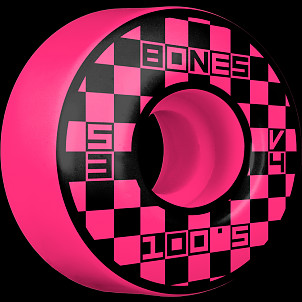 BONES WHEELS OG Formula Skateboard Wheels Block Party 53mm V4 Wide 100A 4pk Pink