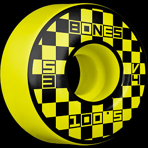 BONES WHEELS OG Formula Skateboard Wheels Block Party 53mm V4 Wide 100A 4pk Yellow