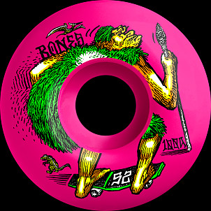 BONES WHEELS OG Formula Skateboard Wheels NEONderthal 52mm V4 Wide 100A 4pk Pink