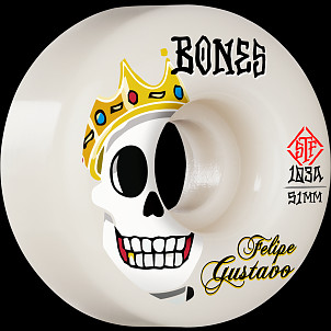Bones Skateboard Wheels 51mm Gustavo Bed-Stuy V1 Standard STF 103A with Bones Reds Bearings
