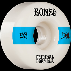 BONES WHEELS OG Formula Skateboard Wheels 100 #14 53mm V4 Wide 4pk White