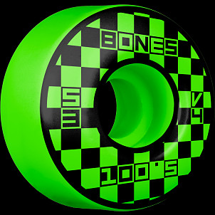 BONES WHEELS OG Formula Skateboard Wheels Block Party 53mm V4 Wide 100A 4pk Green