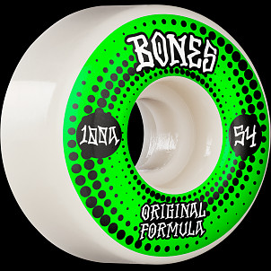 BONES WHEELS OG Formula Skateboard Wheels Originals 54mm V4 Wide 4pk White 100A