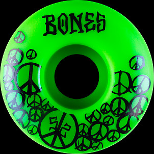 BONES WHEELS OG Formula Skateboard Wheels Green Peace 52mm x 31mm (4 pack)