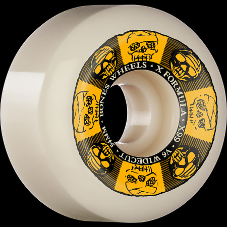 BONES WHEELS X-Formula Skateboard Wheels Black & Gold 54 V6 Wide-Cut 99A 4pk