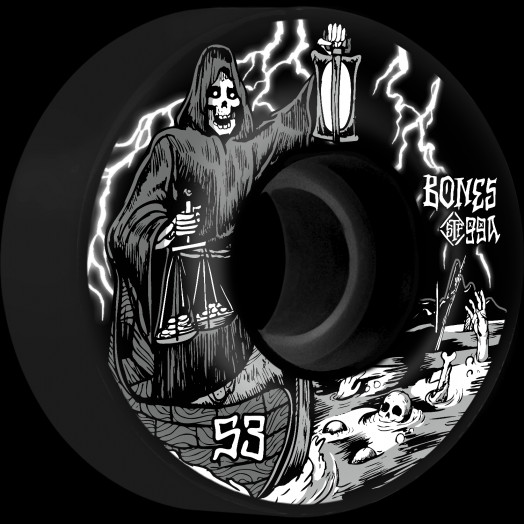 BONES WHEELS STF Skateboard Wheels Reaper Crossing 53mm V1 Standard 99A 4pk Blk