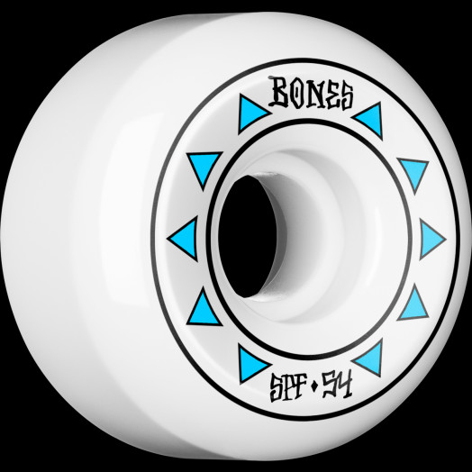 BONES WHEELS SPF Arrows Skateboard Wheels 84B 54mm 4pk White P5 Sidecut