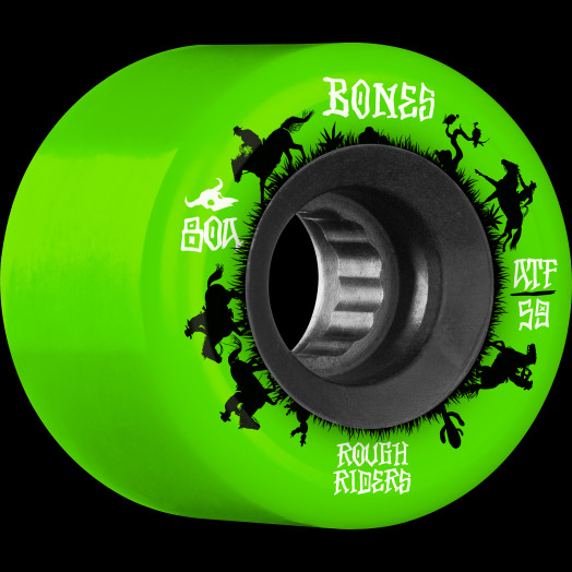BONES WHEELS ATF Rough Rider Skateboard Wheels Wranglers 59mm 80a 4pk Green  - BONES WHEELS