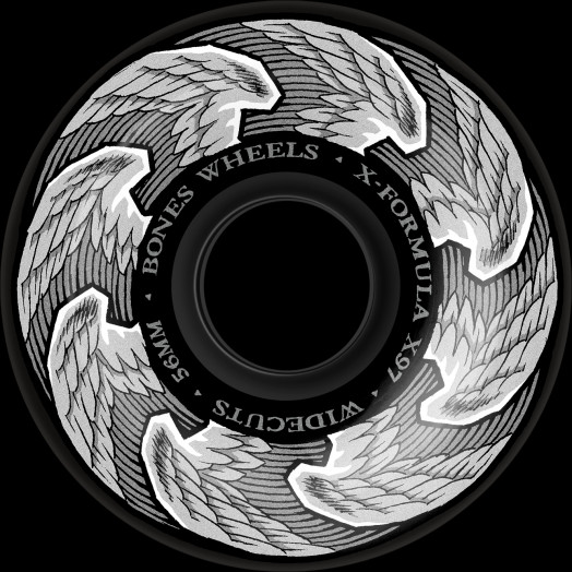 BONES WHEELS X-Formula Skateboard Wheels Death Angels 56mm V6 Widcuts 97A 4pk
