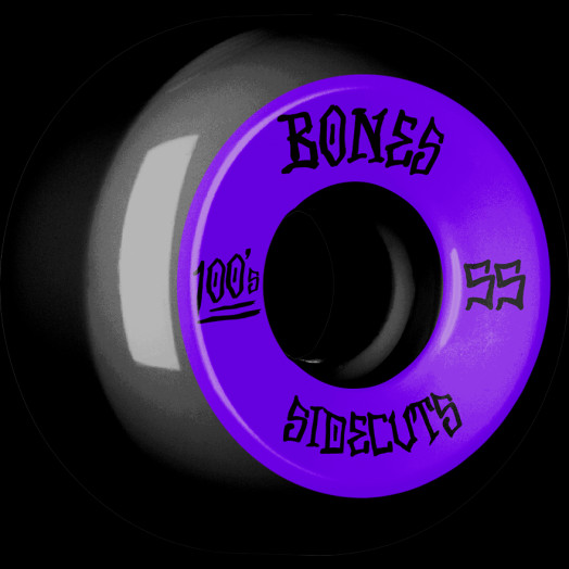 BONES WHEELS 100 #2 V5 Skateboard Wheel 55mm 4pk Black V5 Sidecut