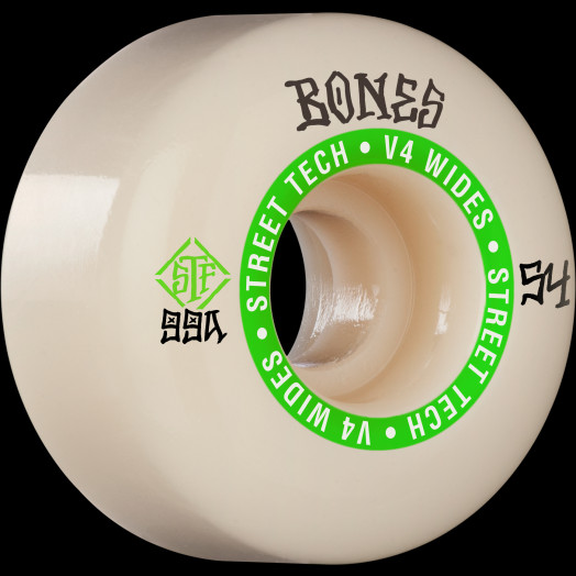 BONES WHEELS STF Skateboard Wheels 54mm V4 Wide 99a 4pk - WHEELS