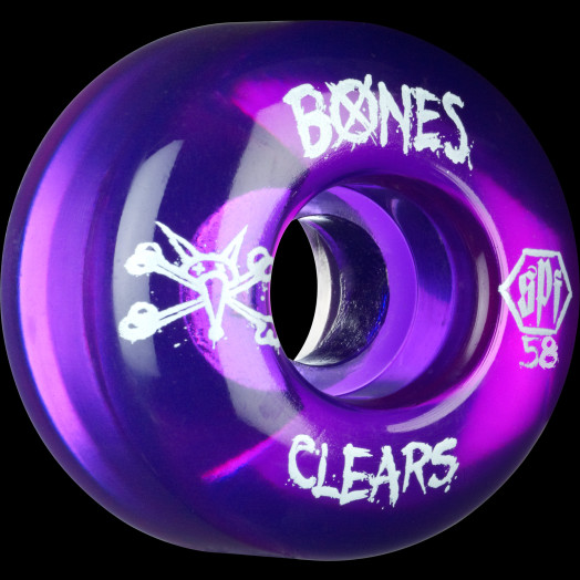 BONES WHEELS SPF Clear Purple 58x37 P2 Skateboard Wheels 84B 4pk