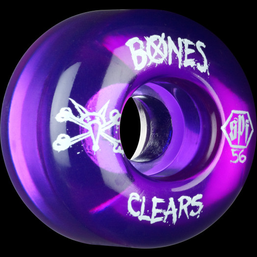 BONES WHEELS SPF Clear Purple 56x37 P2 Skateboard Wheels 4pk