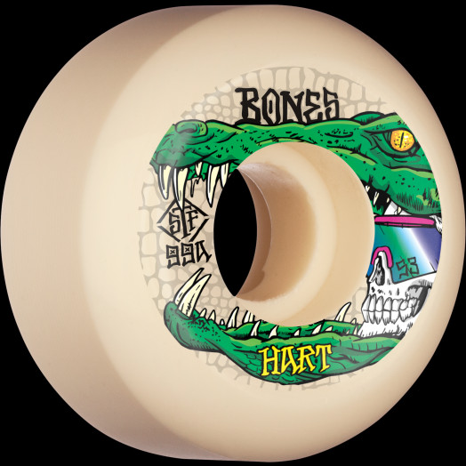 BONES WHEELS PRO STF Skateboard Wheels Hart Gator Skull 53mm V5 Sidecut 99A 4pk