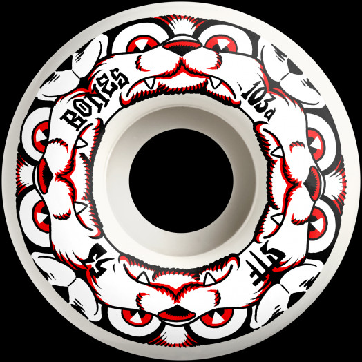 BONES WHEELS STF Skateboard Wheels 4 DOG NIGHT - 53mm V4 Wide103A 4pk White
