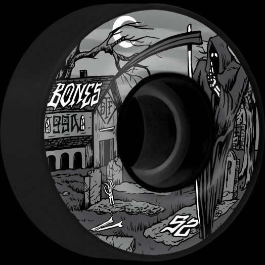 BONES WHEELS STF Skateboard Wheels Reaper Burial 52mm V1 Standard 99A 4pk Blk