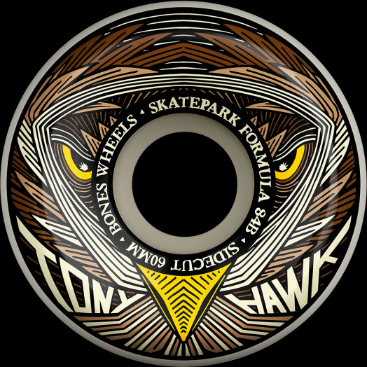BONES WHEELS PRO SPF Skateboard Wheels Hawk Night Hawk 60mm Sidecuts 84B 4pk