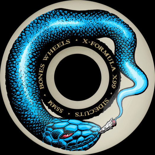 BONES WHEELS X-Formula Skateboard Wheels Smokin Snake 55mm V5 Sidecuts 99A 4pk