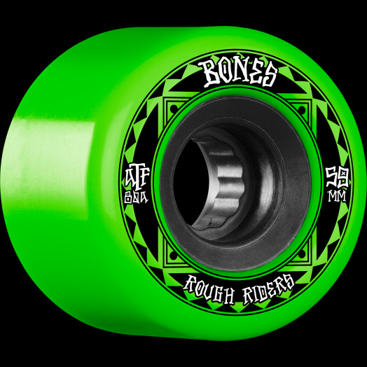 BONES WHEELS ATF Rough Rider Skateboard Wheels Runners 59mm 80a 4pk Green